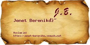 Jenet Bereniké névjegykártya